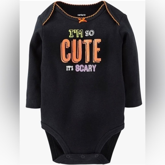 Halloween Bodysuit Girls I'm So Cute it's Scary Tee T Shirt Top 3M - Picture 1 of 4